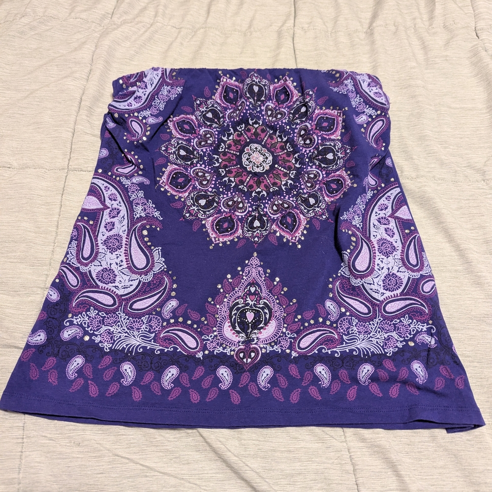 Purple Paisley Tube Top